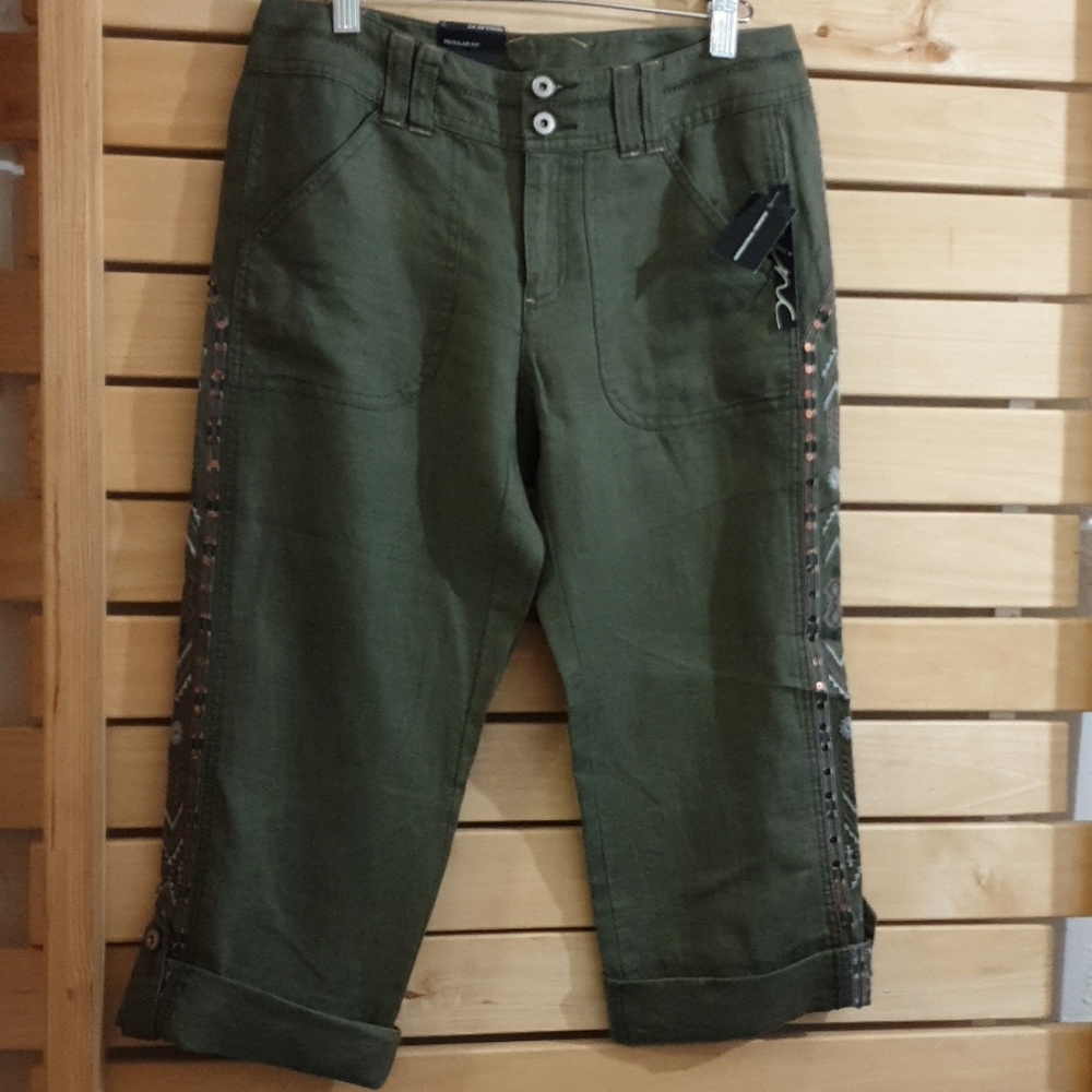 INC Women's Pants Olive Green Size 2 New